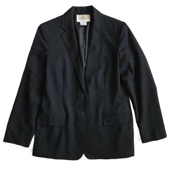 Evan Picone Classic Tailored Fully Lined Black Blazer 45% Wool Women's Size 10 - Picture 1 of 6